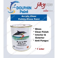 DOLPHIN [ 1 Liter ] Acrylic Clear Pebble Stone Paint (Only in West Malaysia) 石皮油 光油