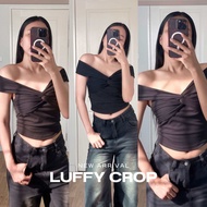 LUFFY TOP เสื้อครอป เสื้อปาดไหล่ เสื้อเอวลอย