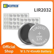 EEMB 1000~30PCS LIR2032 Rechargeable Battery 2032 3.7V Button Lithium Battery 45mAh Coin Cell Batter
