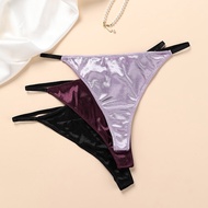 Elegant Satin Soft Panties for Women Sexy T Pants Gstring Thong Underwear