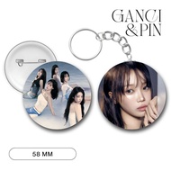 GANTUNGAN PUREFLOW FEARNOT PIN KEYCHAIN 58MM KPOP KEYCHAIN UNOFFICIAL EUNCHAE CHAEWON KAZUHA