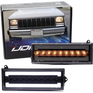 iJDMTOY Black-Out Interior Clear Lens White LED Driving Light/Amber Sequential Blink LED Front Turn 
