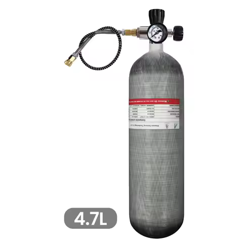 TUXING 300Bar 4.7L Carbon Fiber Cylinder with 6000PSI Regulating Valve 4500psi High Pressure Cylinde