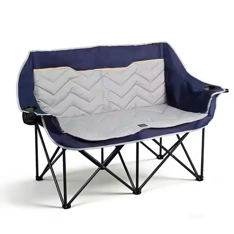 Camping Chair, Padded Loveseat Camping Couch, Oversized 2 Person Camp Chairs with Carry Bag,Heavy Du