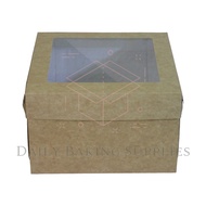 8x8x5” - Set of 5 & 10 pcs - Reversible Cake Box / White Box / Kraft Box / Natural Box