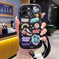 Casing hp for VIVO Y38 5G Y58 5G Case Flower and Shoes Pattern HP Case Silicone Softcase personalize