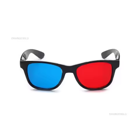 1x Black Frame Red Blue Universal 3D Glasses for Dimensional Anaglyph Movie Game DVD Black 3D Glasse