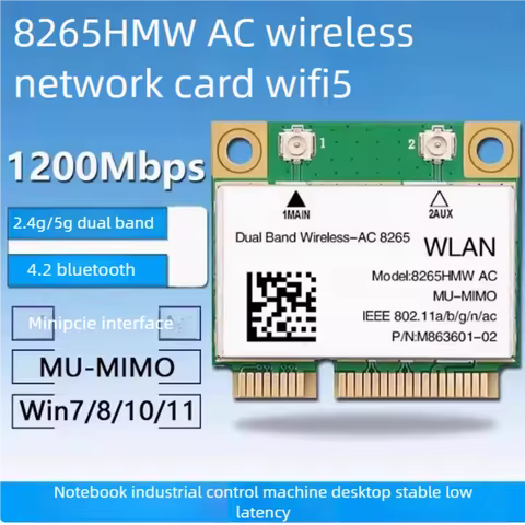 8265AC 8265HMW WiFi5 Dual-Band 5G Built-In Notebook Wireless Network Card MINI PCIE Bluetooth 4.2