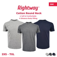 RIGHTWAY Cotton Round Neck Best Selling Unisex Men Women Cotton Soft Basic Round Neck Plain T-Shirt Baju Kosong RN1 Full Color Available