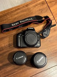 [Set或單買] Canon EOS 500D + EFS 18-55mm + EFS IS 55-250mm (set連兩舊原廠電池，加送一塊原廠Kenko filter)