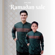 Baju Koko Pria Couple Ayah dan Koko Anak Laki Laki 1 2 5 - 12 15 17 Tahun Muslim Keluarga Lengan Panjang Model Kurta Pakistan Terbaru Motif Kobata Qynang Hadroh Azzahir Syubbanul Muslimin Lebaran 2024