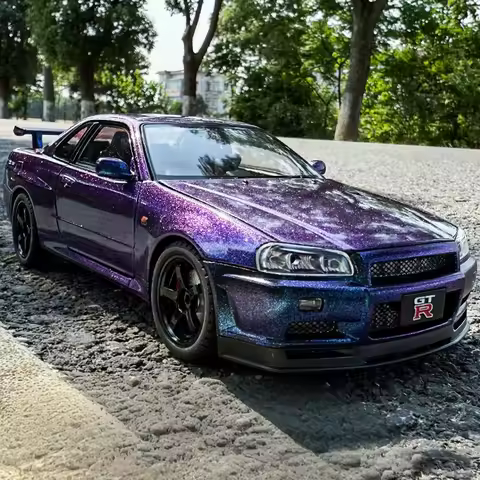 1:18 Nissan GTR R34 Skyline S15 LBWK Alloy Metal Diecast Car Model Home Decoration & Computer Deskto