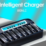 NiMH NiCd No. 5 No. 7 9v Charger 8 Slots Smart LCD Display Charger