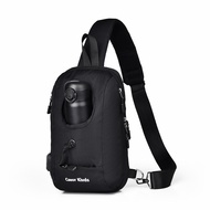 LOCOER Men's Messenger packaging water bottle Chest Bag Multifunctional Large-Capacity water bottle 