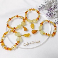 財石大集合 頂級 琥珀蜜蠟 黃水晶 黃岫玉 招財 手鍊 單品 禮物