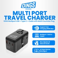 DINGS ORIGINAL Multi Port Travel Charger 100W 70W 35W 25W Fast Charging USB C PD International Plug 