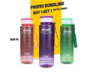 Infused water bottle 1000ML Botol Air Minum 1 Liter Transparan