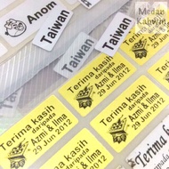 (Tempahan) 50pcs Sticker Taiwan 15x30mm @ 3 pilihan