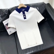 Men's polo Shirt/polo Shirt/Pure Cotton polo Shirt/Men's Short-Sleeved polo Shirt/Summer New Product Men's Casual polo Shirt Knitwear Contrast Color T Shirt Slim-fit Lapel Half-Sleeved Trendy Casual T-Shirt Men