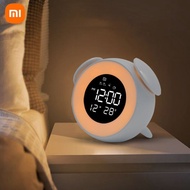 ไฟปลุก Xiaomi ข้างเตียงพระอาทิตย์ขึ้นตกตกดิจิตอล Led นาฬิกาปลุกแบบมีเสียงดนตรีปฏิทินตั้งโต๊ะห้องนอนนาฬิกาปลุกโต๊ะที่ชาร์จแบตเตอรี่โทรศัพท์