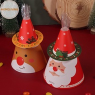 homeliving 10Pcs Merry Christmas Gift Bags Paper Candy Cookie Bags Packaging Boxes Christmas Party Decor SG