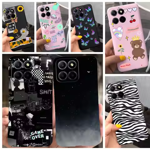 For Huawei Honor X8a 5G Honor X6a Case Flower Cute Bear Girly Couqe For Honor X6a HonorX8a 5G Fundas
