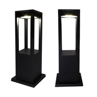 D2H โคมไฟภายนอก ไฟสนามสี่เหลี่ยมสีดำโปร่ง LED-10W แสงวอร์ม/แสงขาว รุ่น WL-F2002-10W-H400BK-3000K/640