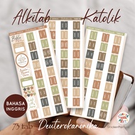 Catholic Bible Book Name Divider Sticker Deuterocanonical Earthy Color 73 Tab Waterproof Label TAB21