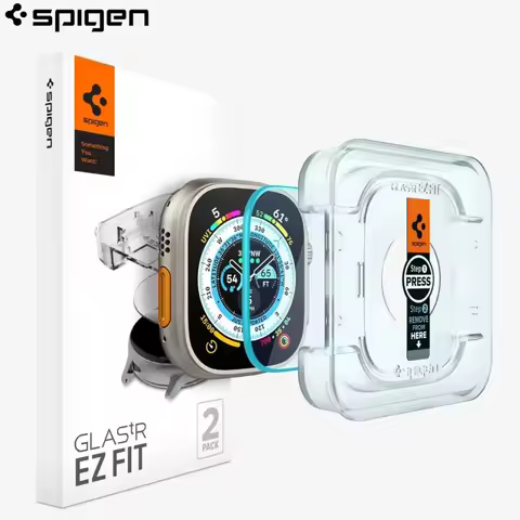 2PCS Spigen Tempered Glass Screen Protector [Glas.tR EZ Fit] Designed For Apple Watch Ultra 3 Ultra 