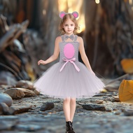 Small Animal Princess Dress Cartoon Gray Mouse tutu Dress Children's Day Dance Performance Costume u