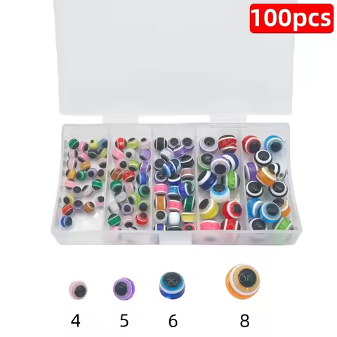100pcsHard resin fish eye blocking beads, simulated fish eye lure blocking beads