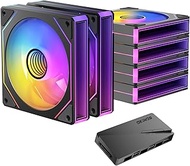 Okinos, 6 Pack RGB Fans, Infinity Mirror, Cable Connector 3 Pin 5V Addressable RGB Fans with Control
