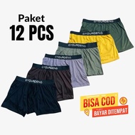 paket 12 pcs celana dalam boxer sot pria dewasa baham adem nyaman sempak laki laki Cowok Karet Katun