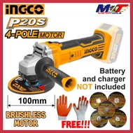 Ingco cordless angle grinder 20V CAGLI1001 Brush less PLUS FREEBIES PLEASE SELECT Order