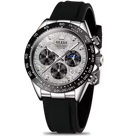 OLEVS Luxury Men's Watches Waterproof Original Quartz Man Watch Moon Phase Watch for Men Chronograph