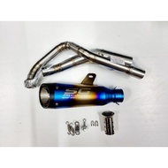 คอท่อสแตนเลส คอท่อ Exciter 155 vva ขนาดคอท่อ 2 นิ้ว พร้อมปลายท่อ SC โปร Moto GP ตัวอ้วน ฟรีแคทลดเสีย