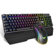 HAVIT Gaming Mechanical Keyboard 104 Keys RGB Light Blue / Red Switch Wired Keyboard or Keyboard Mou