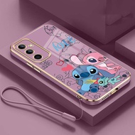 Samsung A16 A06 A55 A35 A25 A15 5G Couple Stitch Case Disney Hug stitch Glossy Mobile Cover