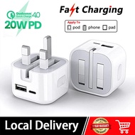 20W PD Power Adapter Fast Charging (For14/13/12/11/X/8/7/6) USB Tpye C Quick Charger With Cable Wall