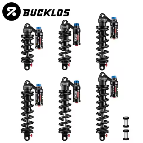 BUCKLOS MTB Coil Rear Shock 550LBS Adjustable Compression Rebound 190-265mm Suspension Absorber for 