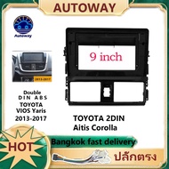 รถ DVD กรอบ Audio Mount อะแดปเตอร์ Dash Trim แผง Facia 10.1 สำหรับ Toyota VIOS Yaris 2013-2017 dual Din เครื่องเล่นวิทยุ