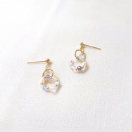 清晨 ‧ 堇青石 貓眼石 白水晶 珍珠 圈圈 耳環