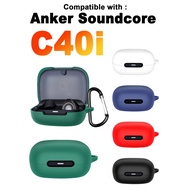 For Anker Soundcore C40i Earphone Soft Shockproof Silicone Protective Cover with Keychain