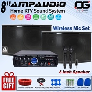Package A - 8 inch speaker Karaoke AmpAudio Speaker Set FULL SET (Ready stock)