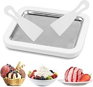 Ice Cream Roller Maker Pan with 2 Spatulas, Ice Rolls Plate for Making Ice Yourself, Ice Cream Machi