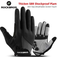 ✳ ROCKBROS Bike Gloves Spring Autumn Breathable Full Finger Bicycle Gloves Mittens Screen Touch Outdoor MTB Road Cycling Gloves