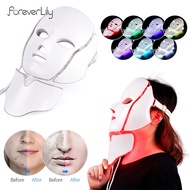 ForeverLily 7 Colors Light LED Facial Mask With Neck Skin Rejuvenation Anti Acne Photon Therapy Whitening Tightening Instrument