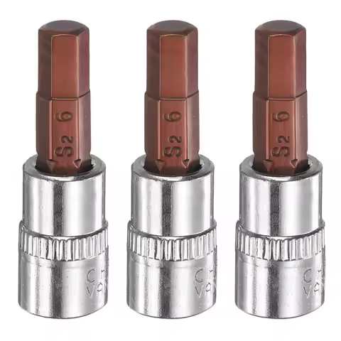 3pcs H2 H3 H4 H5 H6 H7 H8 H10 Hex Bit Socket S2 Steel 1/4" Square Drive Metric Extension Impact Bit 