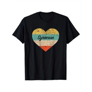 Syracuse New York Vintage Distressed Cotton T-Shirt for Men u2013 Heart & Stripes Design, Cotton, Ca
