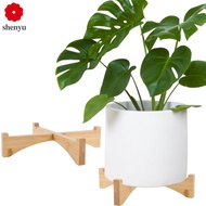 2Pcs Bamboo Wood Plant Stand Modern Succulents Plant Pot Holder Decorative Planter Stand Detachable Wooden Flower Pot Stand for Home SHOPSBC2814
